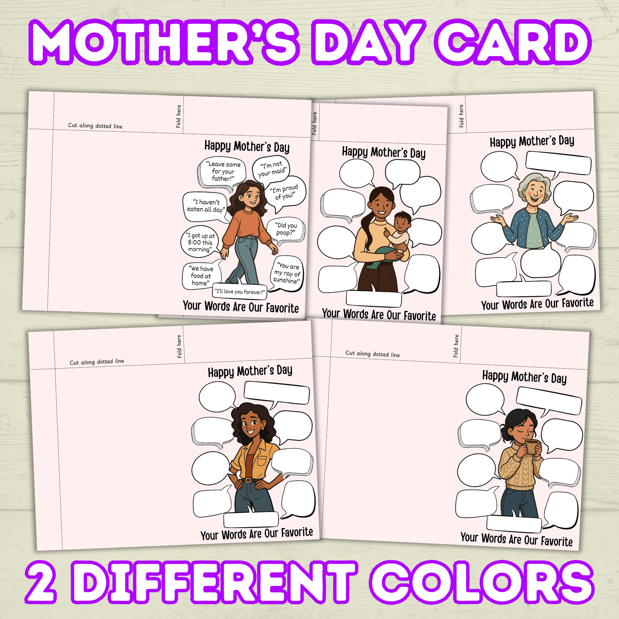 Funny Mother's Day Card, Mother Quote, Mom Quotes, What Mom Says, Humor Mom Card, Mom Gift, Family Card, Wife Card, Card from Siblings