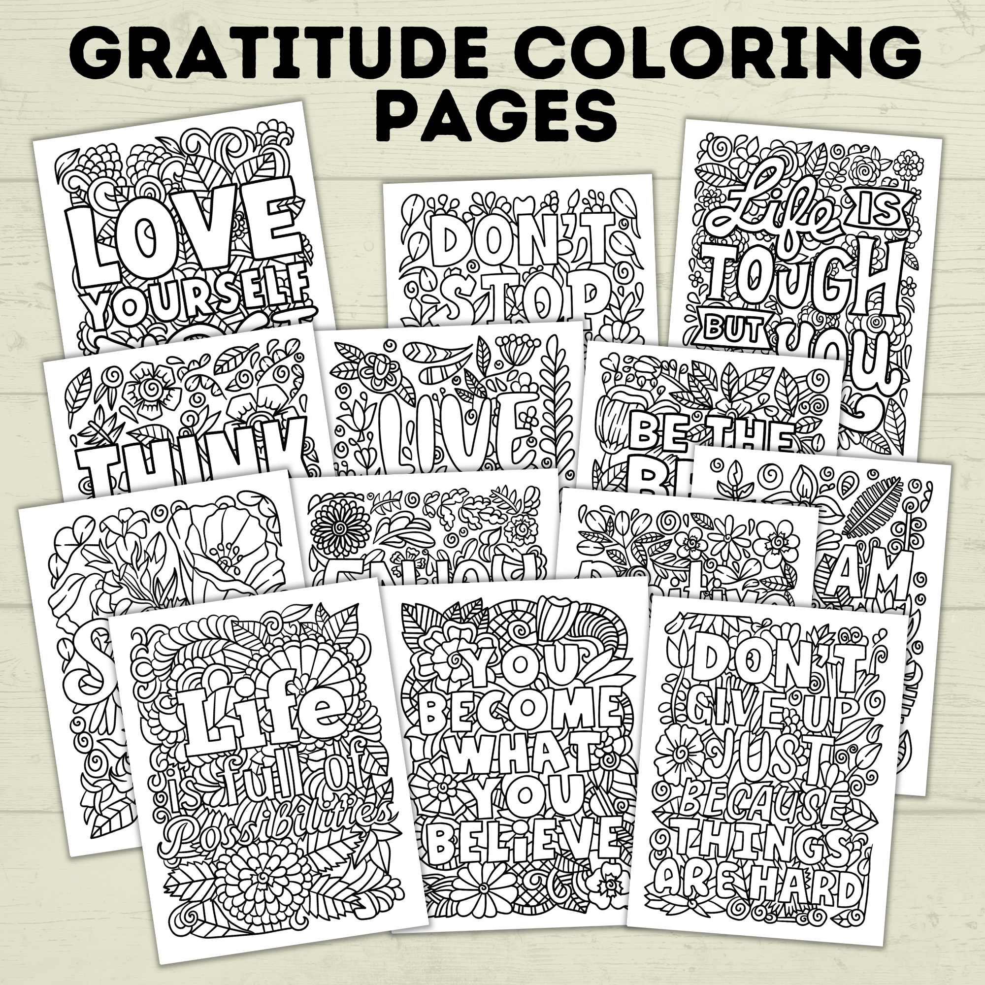 Gratitude Coloring Pages | Inspirational Coloring Pages