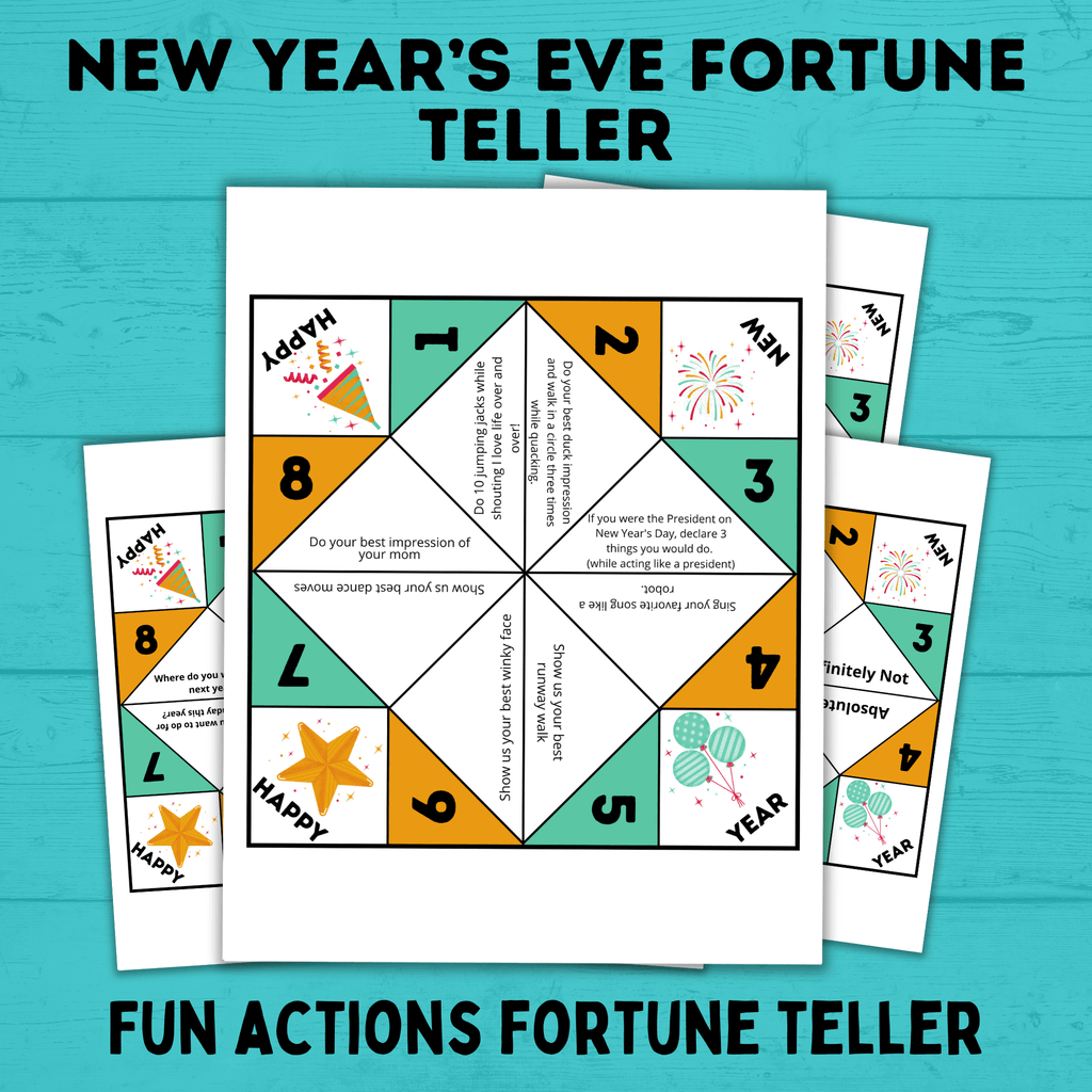 New Year's Eve Printable | New Year's Fortune Teller | Fortune Teller for Kids | Kids Activities | Printables | New Year's Eve Activities