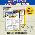 Superhero Name Game Printable Instant Digital Download | Superhero Party | Superhero Game | Name Game for Kids | Birthday Party Games