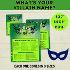 What's Your Villain Name Game? Kid's Birthday Party Games | Halloween Games for Kids | PDF Digital Download
