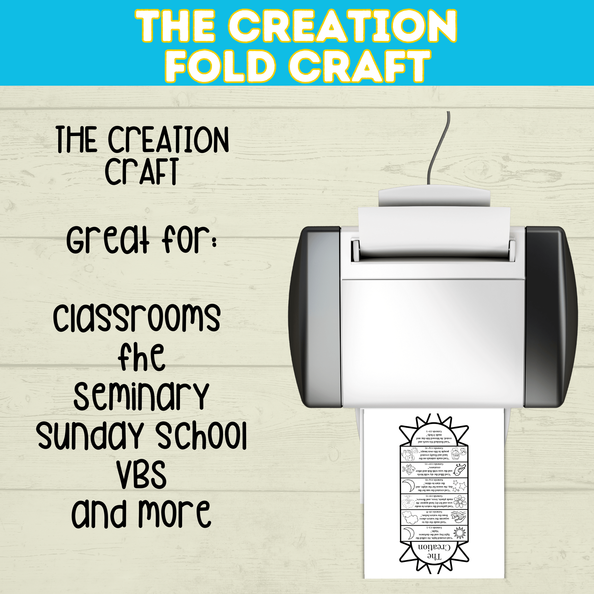 7 Days of Creation Bible Story Sunday School Craft for Kids, Old Testament