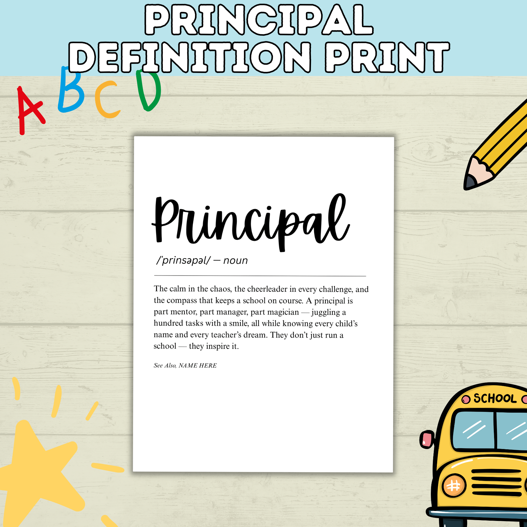 Principal Gift | Principal Day | Principal Appreciation | Principal Office | Principal Card | School Principal | School Gift | Office Decor