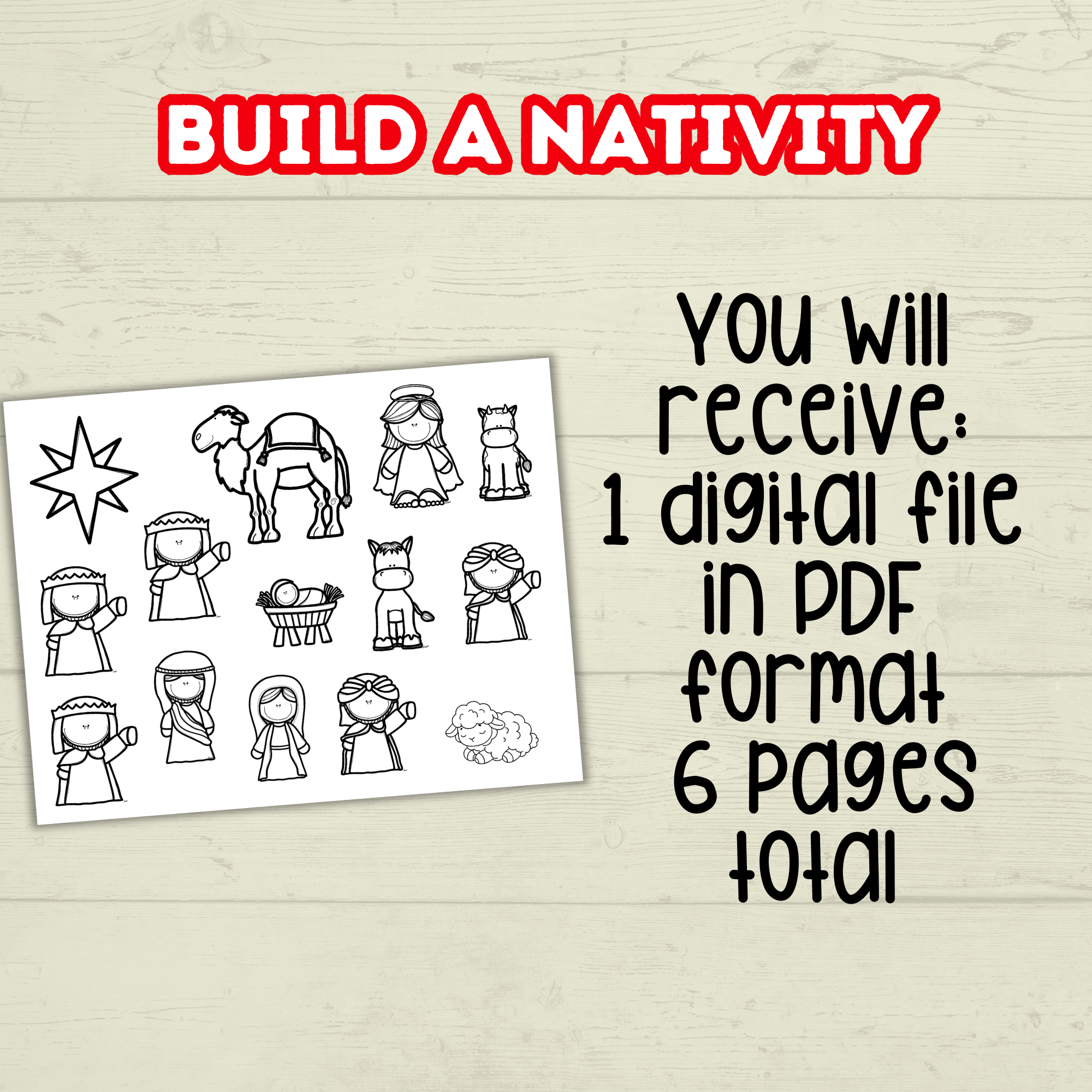 Build a Paper Christmas Nativity Scene Activity Printable for Kids