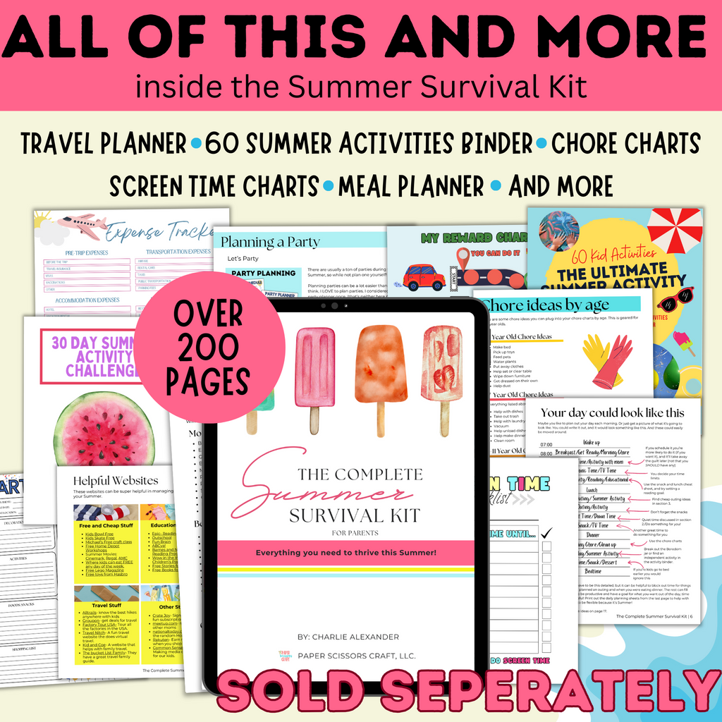 Summer Planner | Summer Schedule | Summer Activities | Summer Printable | Summer Fun | Chore Chart | Sample Schedule | Activity Ideas