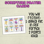 Back to School Prayer Cards, Scripture Verse Cards, Christian cards, Kids Prayer Card, First Day of School, Lunchbox Cards, Mini Prayer Card