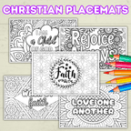 Christian Coloring Pages, Christian Placemats, Kids Placemats, Kids Coloring Pages, Sunday School Activity, Religious Placemats, Jesus
