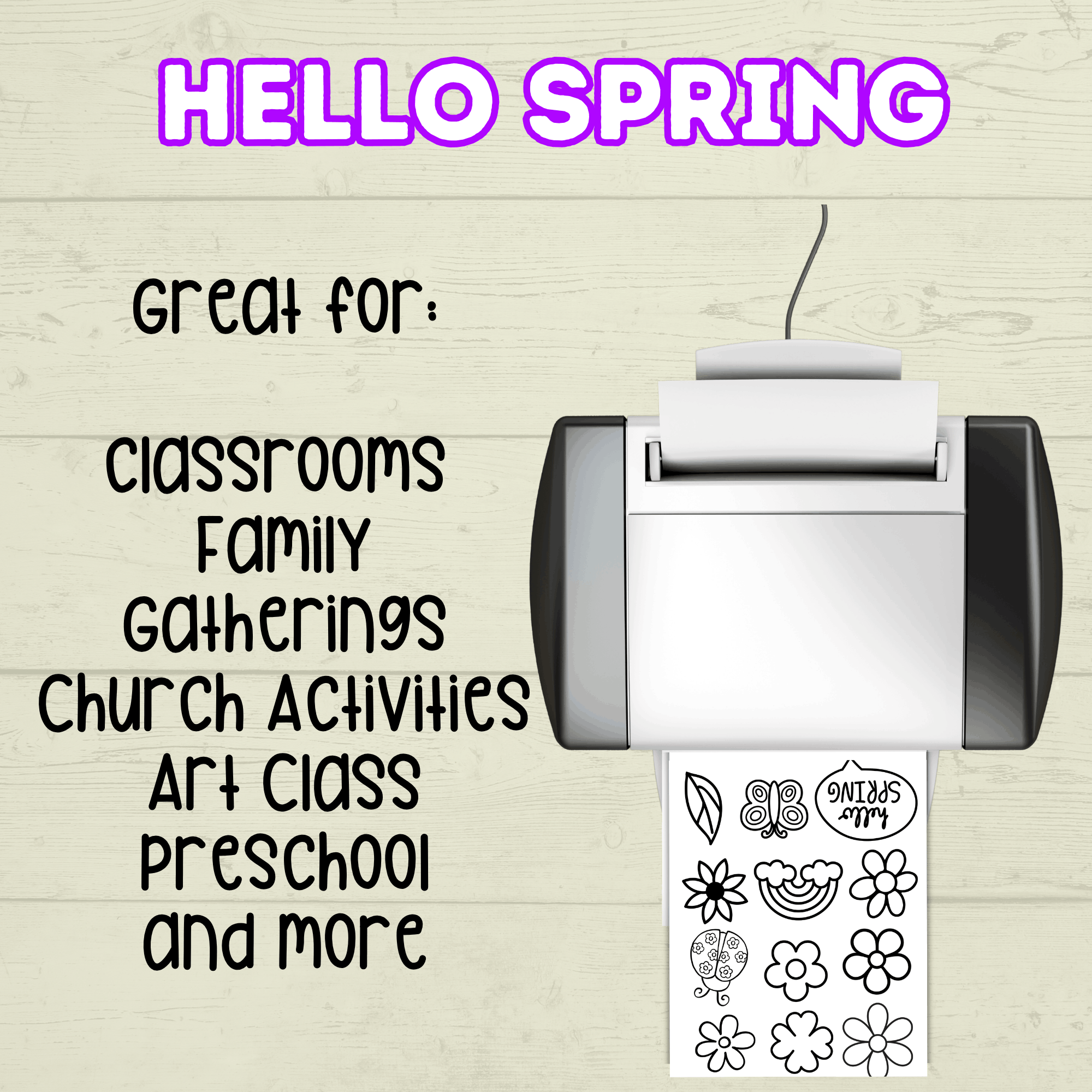 Hello Spring Wreath, Cut and Paste Craft, Paper Craft for Kids, Classroom Craft
