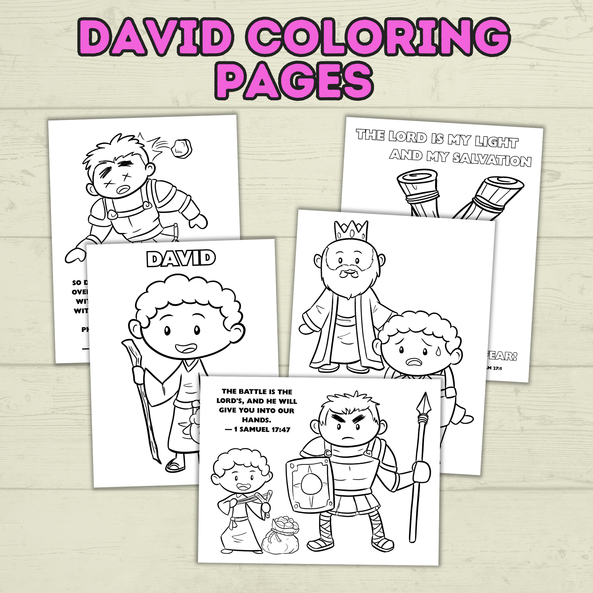 Free David and Goliath Coloring Pages for Kids