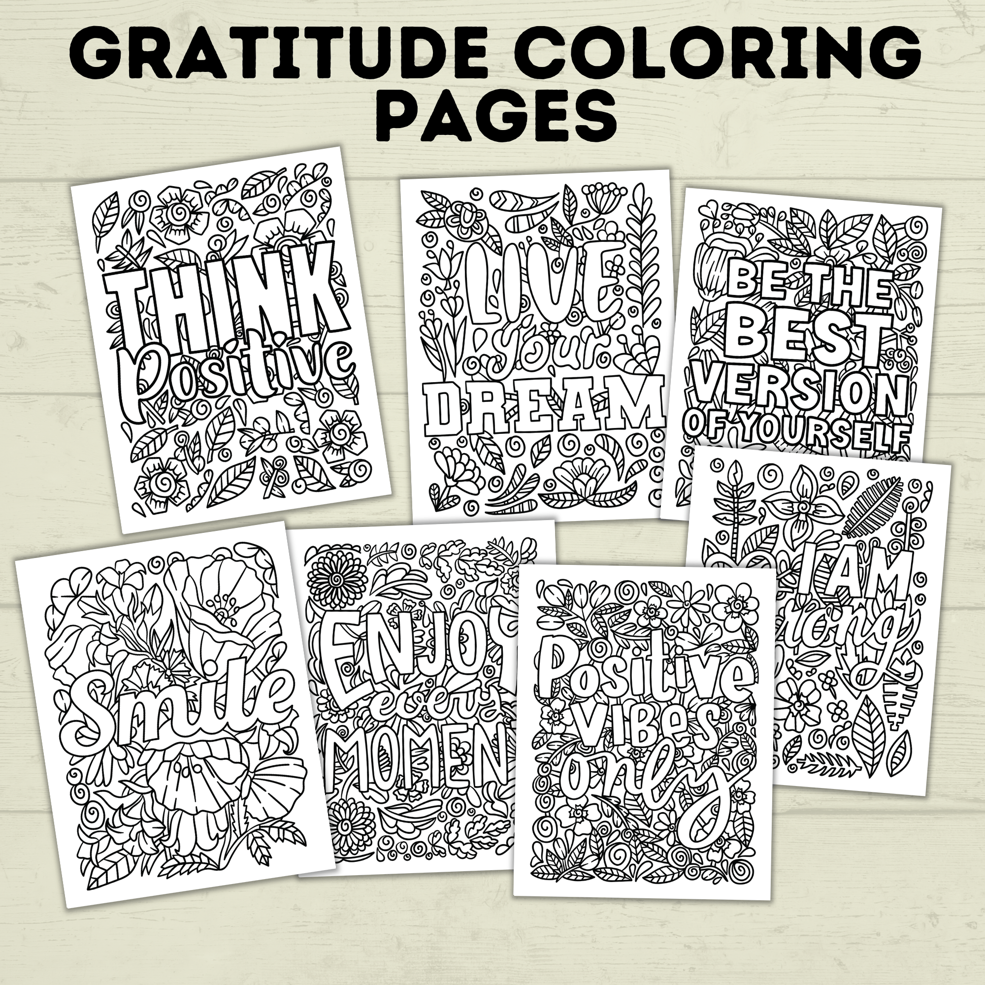 Gratitude Coloring Pages | Inspirational Coloring Pages