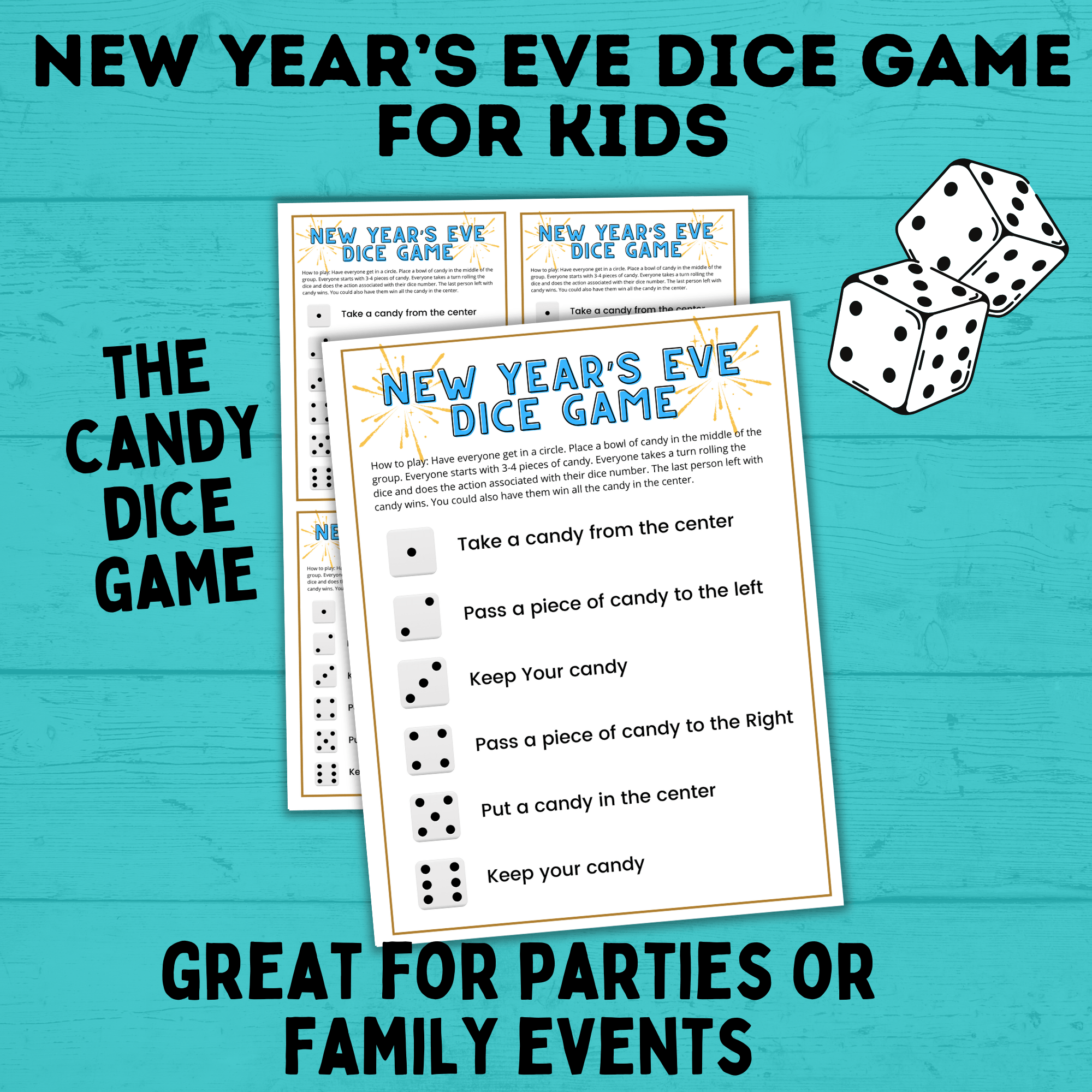 New Year's Eve Game for Kids and Family | New Year's Eve Dice Game | New Year's Eve questions | Kid's Games | Party Games | New Years