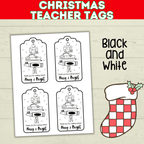 Christmas Classroom Teacher Tags Printable from Kids, Merry and Bright Holiday Gift, PDF Digital Download