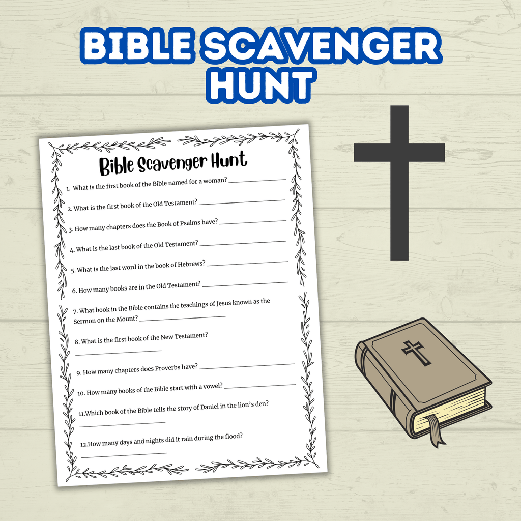 Children's and Teen Ministry Bible Scavenger Hunt, Sunday School Printable Digital Download Game, PDF