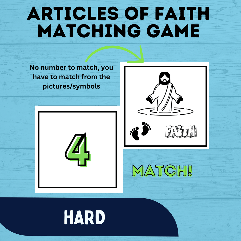 Articles of Faith Matching Game for Families | FHE Game | Articles of Faith Game | Match game for kids | Articles of Faith Printable