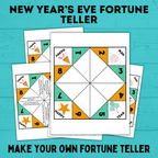 New Year's Eve Printable | New Year's Fortune Teller | Fortune Teller for Kids | Kids Activities | Printables | New Year's Eve Activities