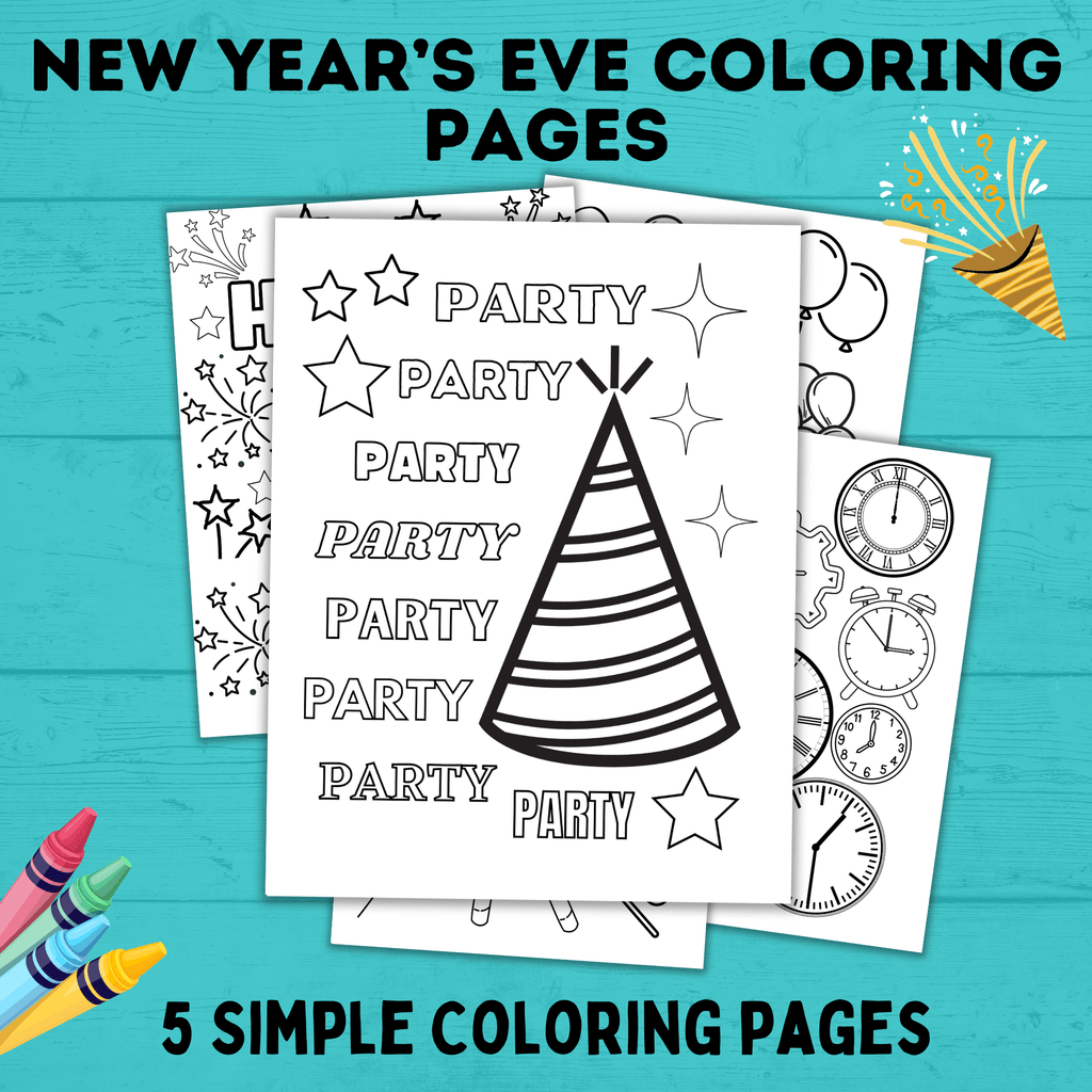 New Year's Eve Coloring Pages for Kids | New Year's Eve Activities | Coloring Pages