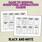 Back to School Affirmation Scripture Cards, Scripture Verse Cards, Christian Affirmations, Kids Prayer Cards