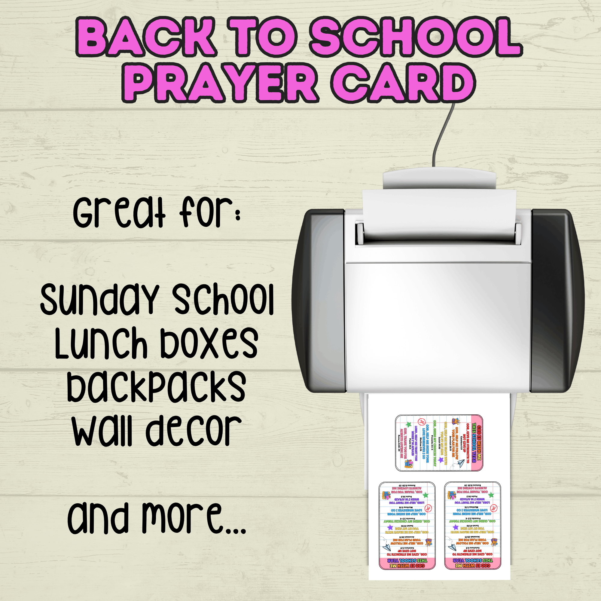 Back to School Prayer Card, Back to School Affirmations, Prayer Cards, Christian, Bible Verses, Confidence Cards, Sunday School, Scripture