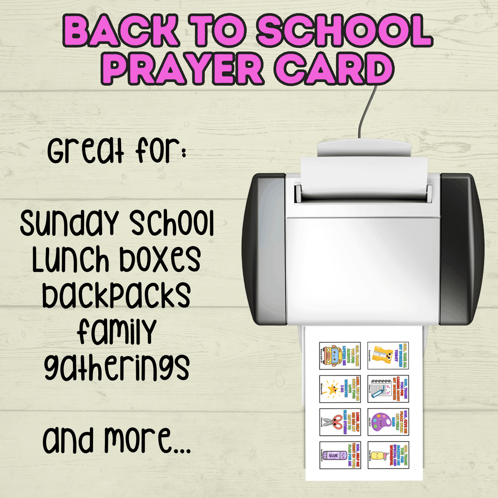 Back to School Prayer Cards, Scripture Verse Cards, Christian cards, Kids Prayer Card, First Day of School, Lunchbox Cards, Mini Prayer Card