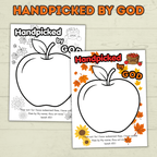 Handpicked by God, Apple Craft, Fall Craft, Fall Apple Craft,Fall Christian Craft, Sunday School Craft, Christian Activity,Fingerpaint Craft