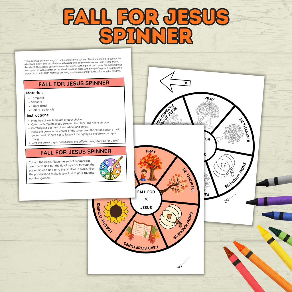 Fall for Jesus Spinner Craft for Kids, Fall Crafts, Christian Fall Crafts, Christian Crafts, Sunday School Crafts, Homeschool, Spinner Craft