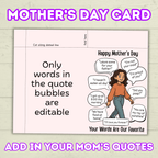 Funny Mother's Day Card, Mother Quote, Mom Quotes, What Mom Says, Humor Mom Card, Mom Gift, Family Card, Wife Card, Card from Siblings
