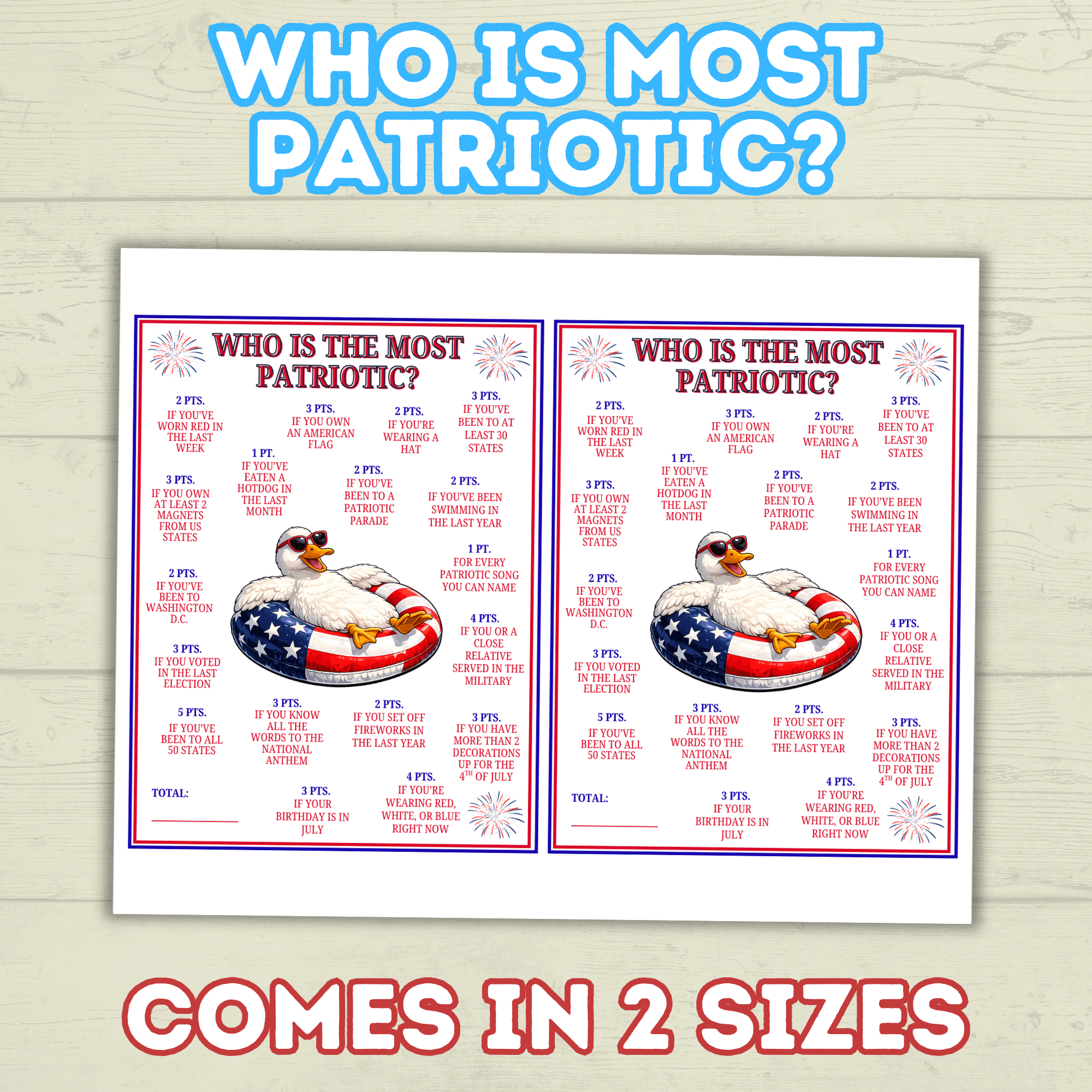 Patriotic Games, Who is Most Patriotic, Kids Games, Adult games, USA games, America Games, Memorial day, 4th of July games, party games