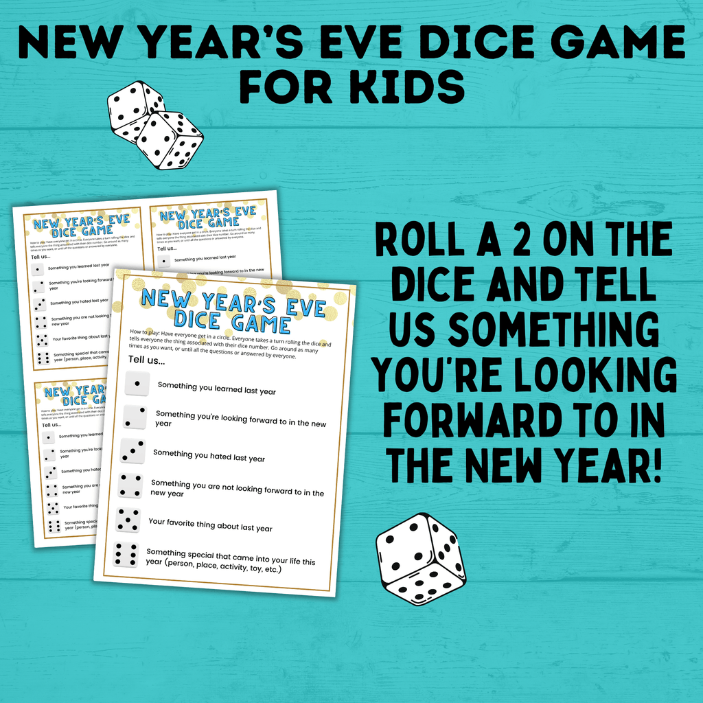 New Year's Eve Game for Kids and Family | New Year's Eve Dice Game | New Year's Eve questions | Kid's Games | Party Games | New Years