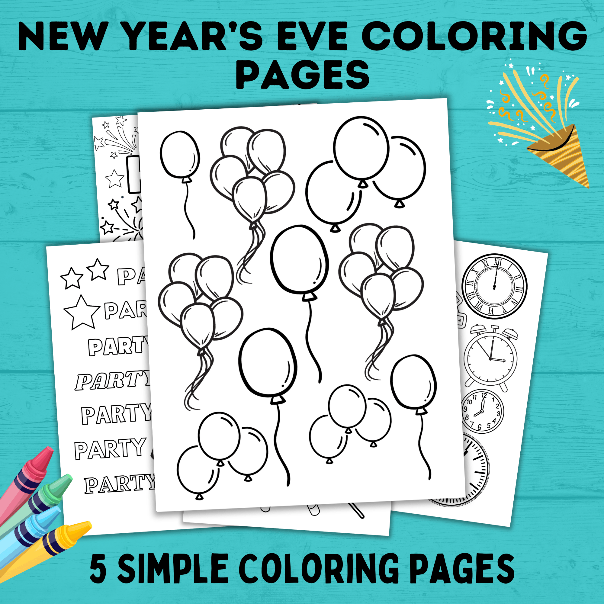 New Year's Eve Coloring Pages for Kids | New Year's Eve Activities | Coloring Pages