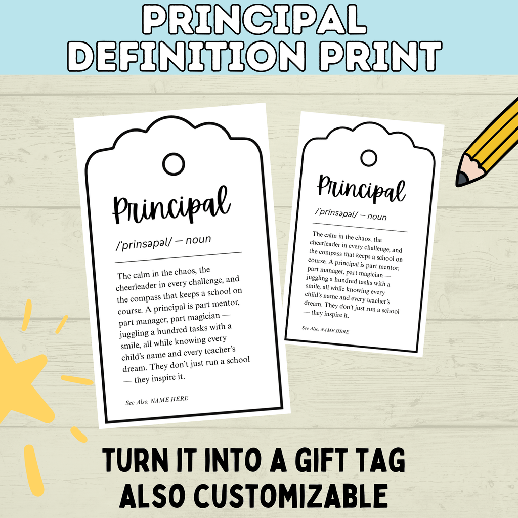 Principal Gift | Principal Day | Principal Appreciation | Principal Office | Principal Card | School Principal | School Gift | Office Decor