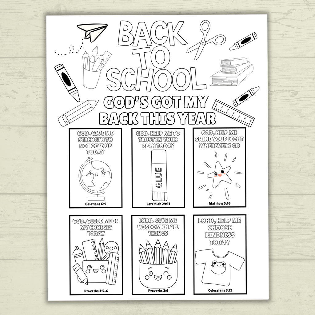 Back to School Coloring Page, Back to School Prayers, Kids Prayers, Sunday School, Homeschool, Christian Coloring Pages, Children's Ministry