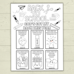 Back to School Coloring Page, Back to School Prayers, Kids Prayers, Sunday School, Homeschool, Christian Coloring Pages, Children's Ministry