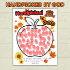 Handpicked by God, Apple Craft, Fall Craft, Fall Apple Craft,Fall Christian Craft, Sunday School Craft, Christian Activity,Fingerpaint Craft