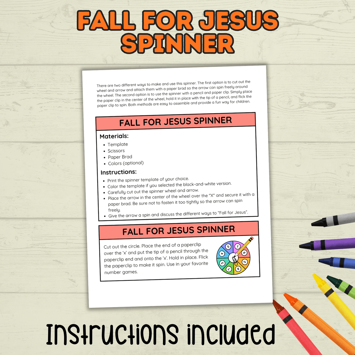 Fall for Jesus Spinner Craft for Kids, Fall Crafts, Christian Fall Crafts, Christian Crafts, Sunday School Crafts, Homeschool, Spinner Craft
