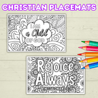 Christian Coloring Pages, Christian Placemats, Kids Placemats, Kids Coloring Pages, Sunday School Activity, Religious Placemats, Jesus