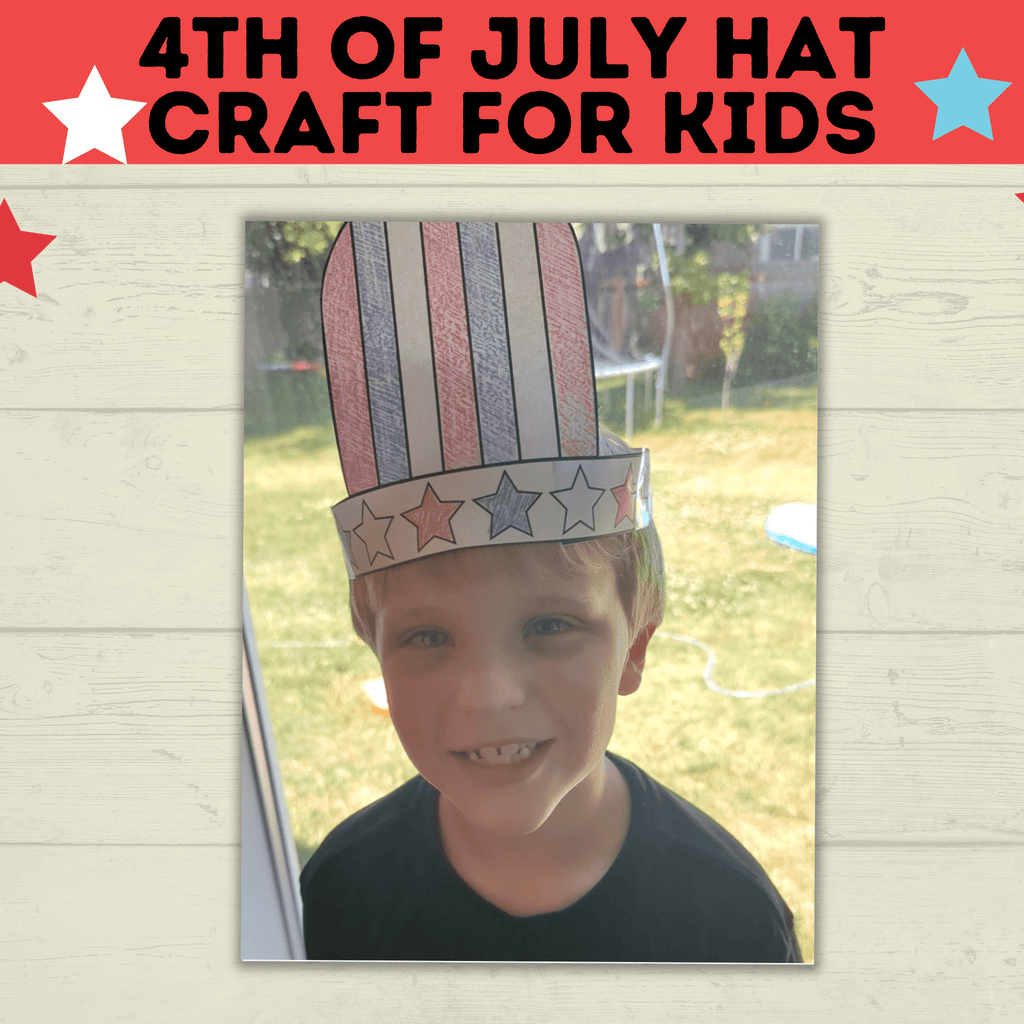 4th of July Craft for Kids | Patriotic Hat for Kids | Kids Craft | Toddler Craft | Independence Day Craft | Hat Craft | PDF download