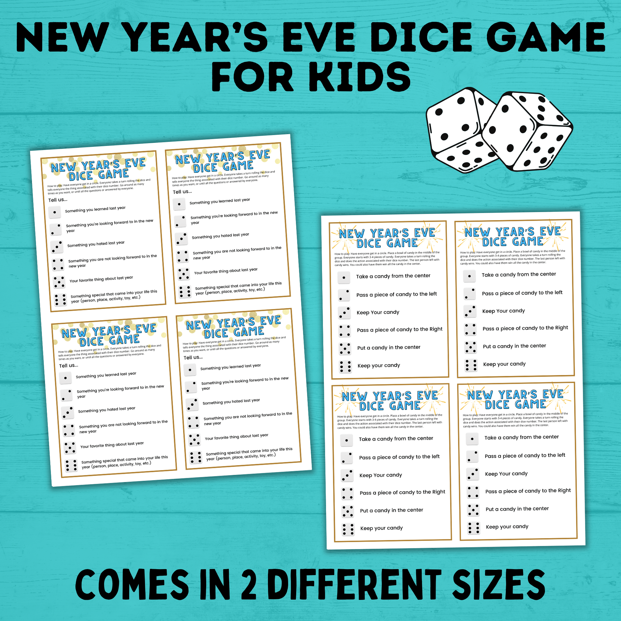 New Year's Eve Game for Kids and Family | New Year's Eve Dice Game | New Year's Eve questions | Kid's Games | Party Games | New Years