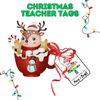 Christmas Classroom Teacher Tags Printable from Kids, Merry and Bright Holiday Gift, PDF Digital Download