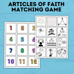 Articles of Faith Matching Game for Families | FHE Game | Articles of Faith Game | Match game for kids | Articles of Faith Printable