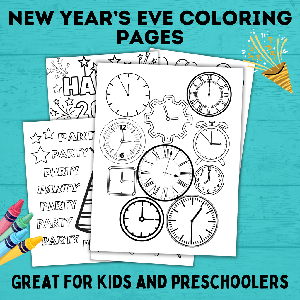 New Year's Eve Coloring Pages for Kids | New Year's Eve Activities | Coloring Pages