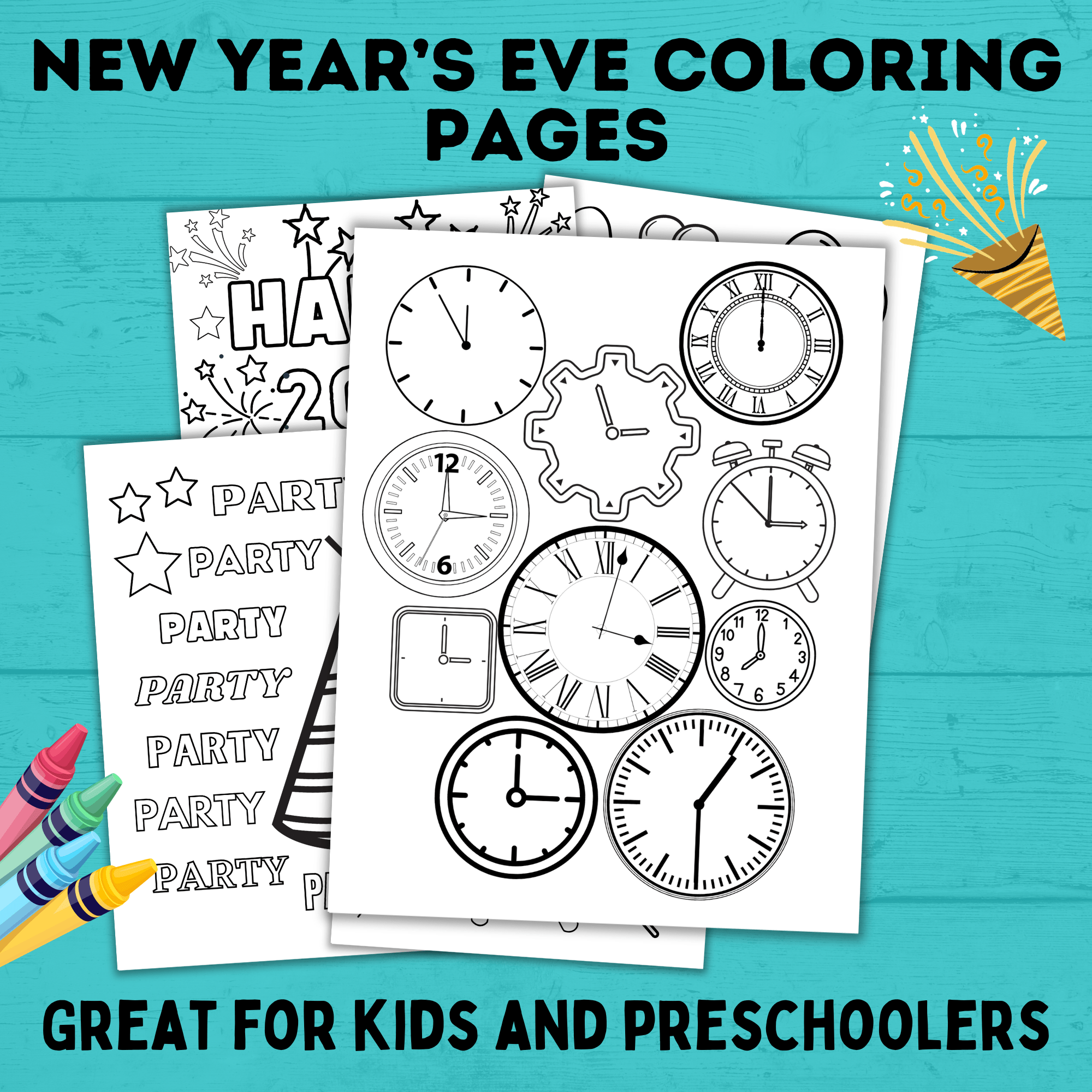 New Year's Eve Coloring Pages for Kids | New Year's Eve Activities | Coloring Pages