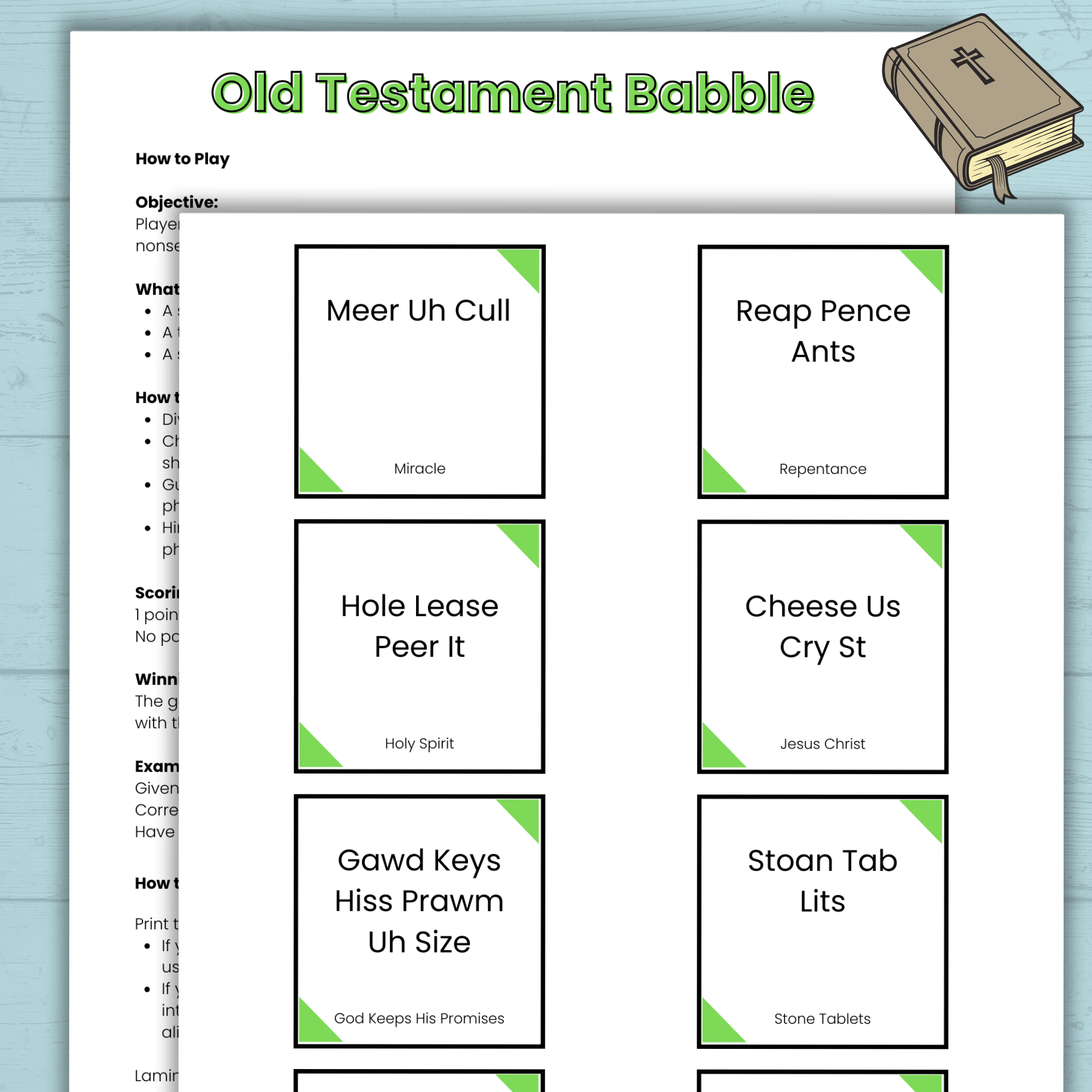 Old Testament Bible Church Game, Teen Youth Group Game, Come Follow Me, Sunday School Game, Christian, Bible Babble, Seminary, Icebreaker
