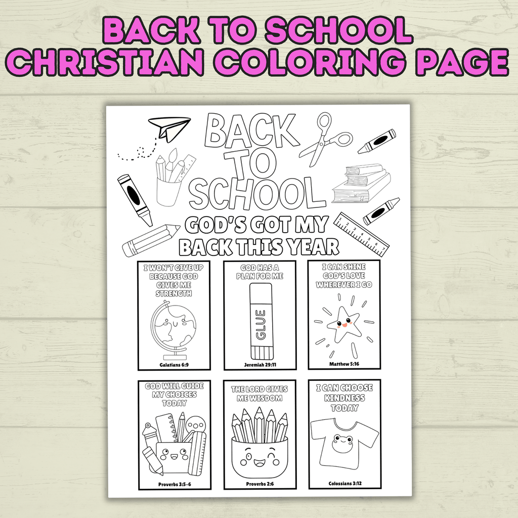 Back to School Coloring Page, Back to School Prayers, Kids Prayers, Sunday School, Homeschool, Christian Coloring Pages, Children's Ministry