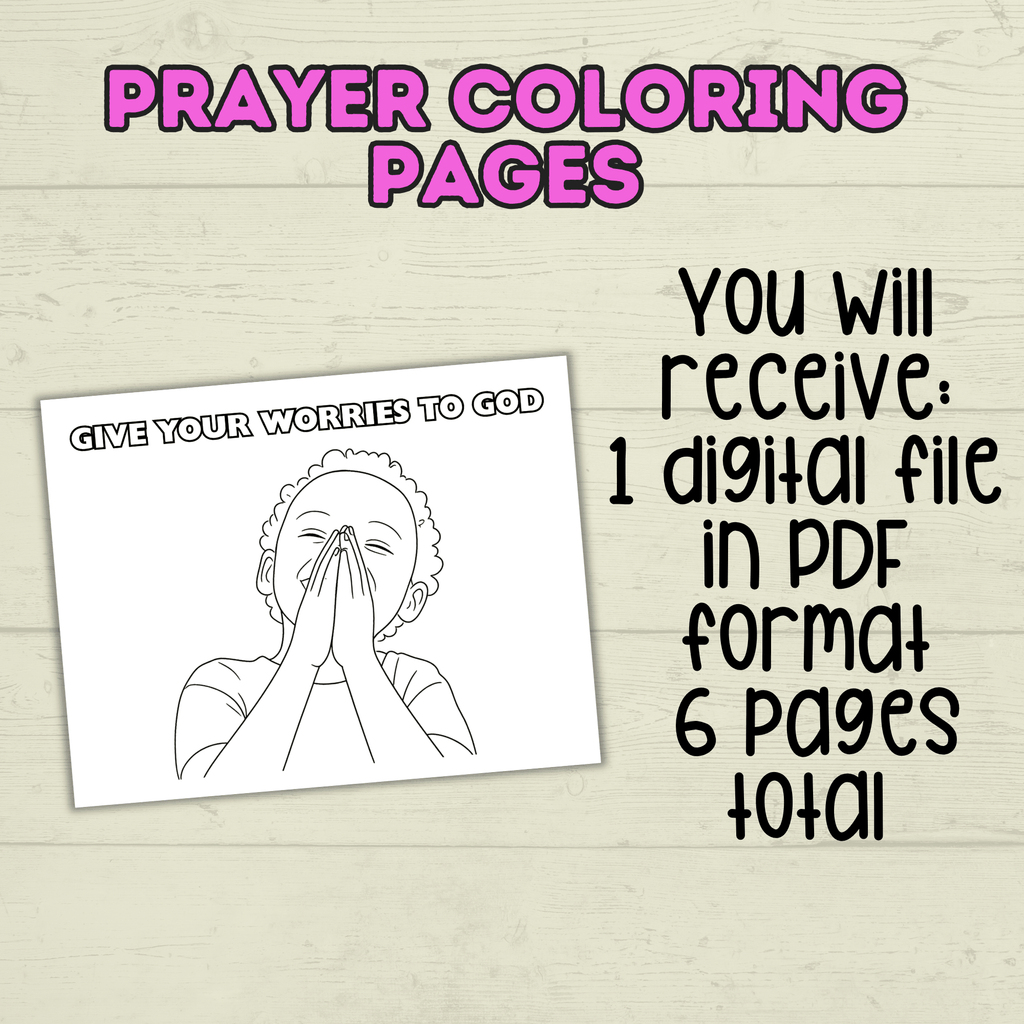 Free Prayer Coloring Pages for Kids for Sunday School