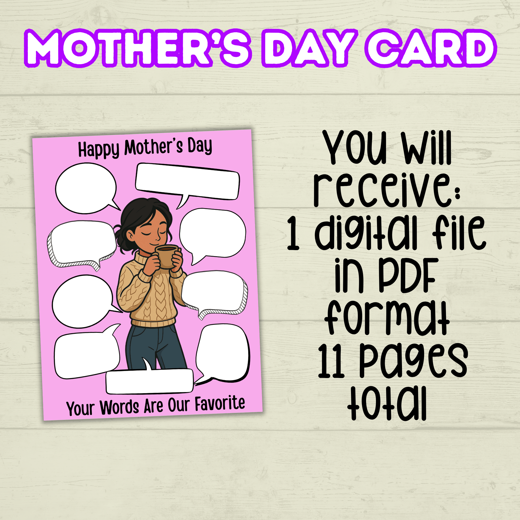 Funny Mother's Day Card, Mother Quote, Mom Quotes, What Mom Says, Humor Mom Card, Mom Gift, Family Card, Wife Card, Card from Siblings