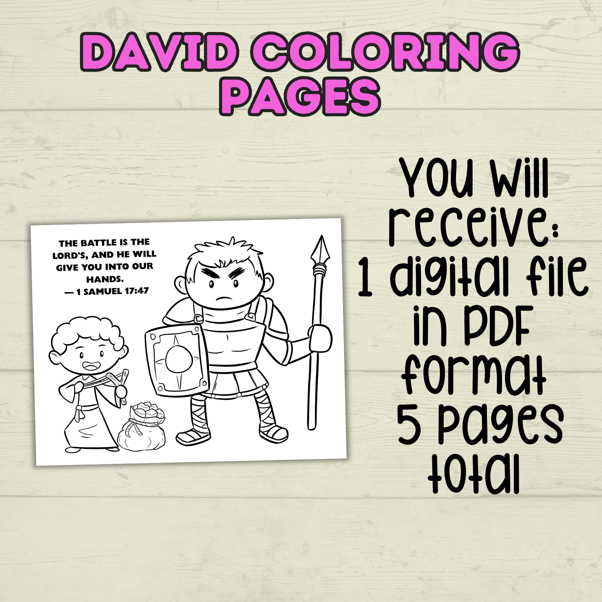 Free David and Goliath Coloring Pages for Kids