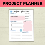 Project Planner Worksheet for Kids and Family