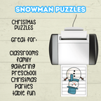Fun Snowman Preschool Puzzles for Toddlers, Winter Holiday Activities, Kindergarten Homeschool Printable, digital Download