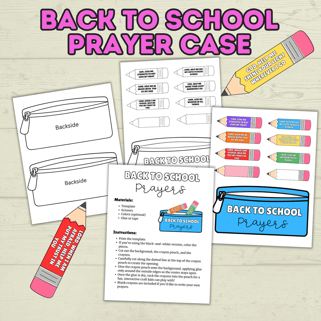 Back to School Prayers, Prayer Craft, Sunday School Craft, Back to School Crafts,  Cut and Paste Crafts, Christian Crafts, Bible Crafts