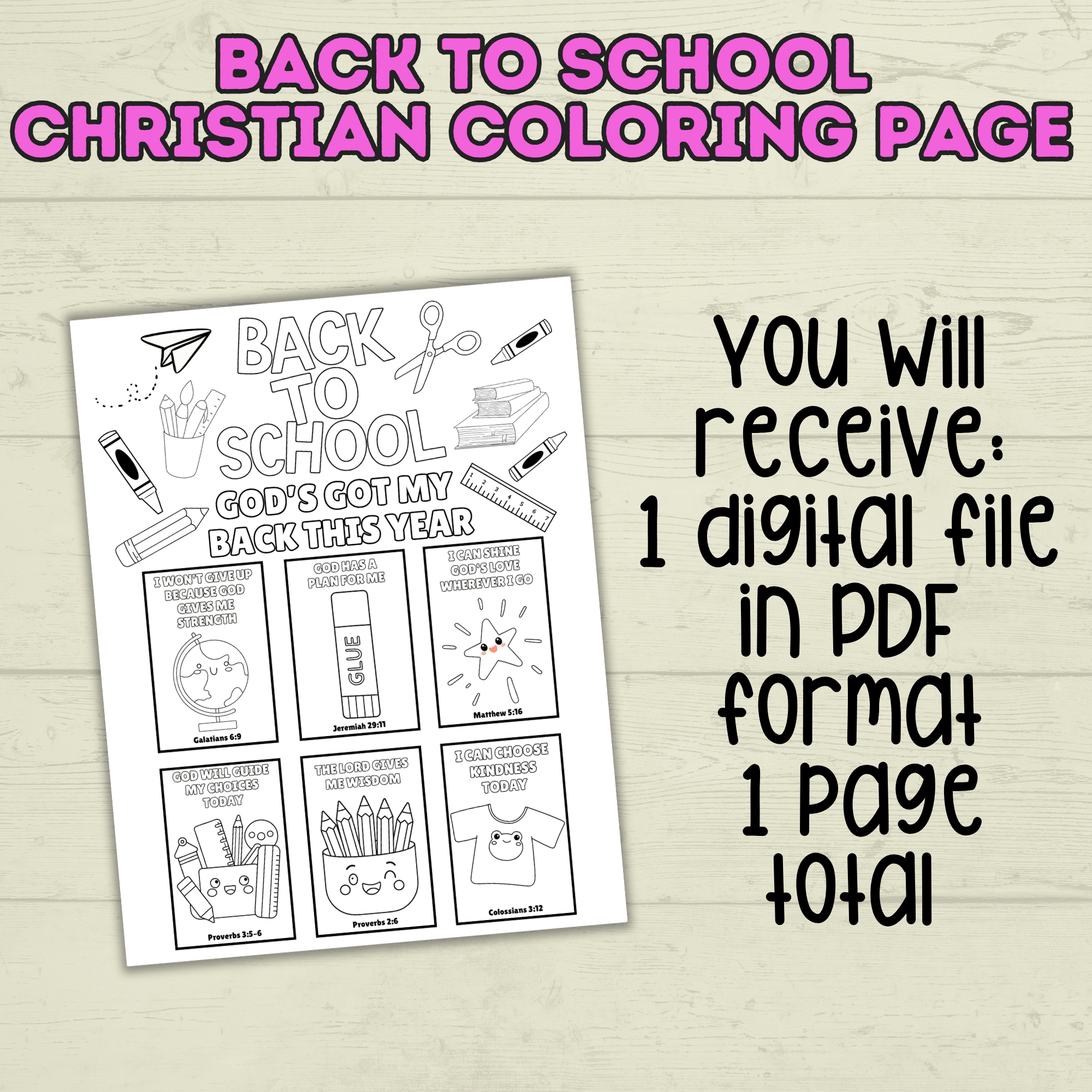 Back to School Coloring Page, Back to School Prayers, Kids Prayers, Sunday School, Homeschool, Christian Coloring Pages, Children's Ministry